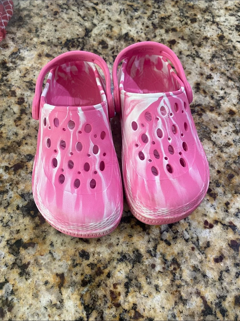 Kids Pink Tie-Dye Clog Shoes